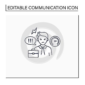 Ineffective communication line icon