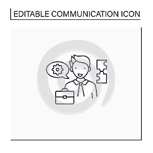 Ineffective communication line icon