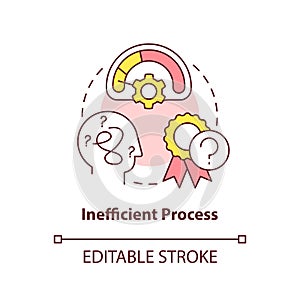 Inefficient process concept icon