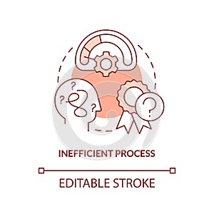 Inefficient process orange concept icon