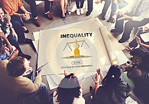 Inequality Imbalance Victims Prejudice Bias Concept
