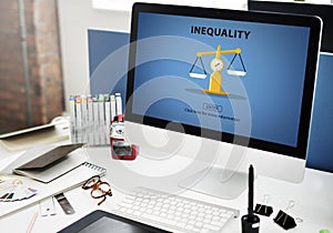 Inequality Imbalance Victims Prejudice Bias Concept