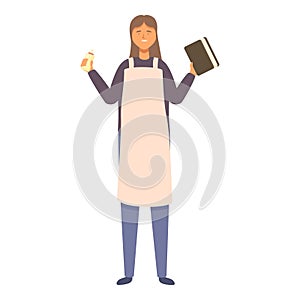 Infant alert cooking icon cartoon vector. Cute caregiver