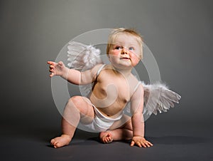 Infant baby with angel wings