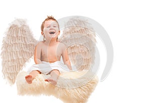 Infant baby with angel wings