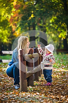 Infant baby girl in park