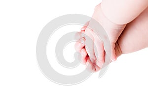 infant baby hands isolated close-up view