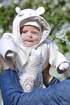 Infant baby on mother hands