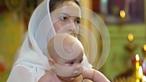 Infant baptism in the Russian Orthodox Church.