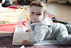 Infant boy on the floor