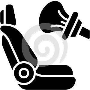 Infant car seat icon, car accident and safety related vector illustration