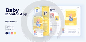 Infant care help app screen vector adaptive design template