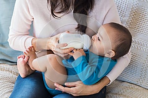 Infant drinking milk