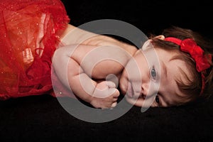 Infant Girl in Red