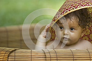 Infant and hat