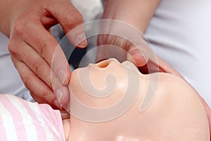 Infant mouth-to-mouth resuscitation