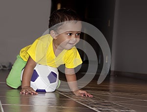 Infant Playing Soccer