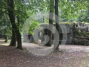 Infantry blockhouse, fortress MO-S 11 U Posedu from concrete built in World War II near Silherovice