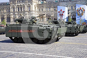 Infantry fighting vehicle b 11 kurganets tracked platform module Moscow parade red square