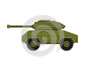 Infantry fighting vehicle on wheels. Vector illustration on a white background.