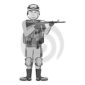 Infantryman with weapons icon