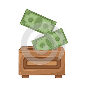 infaq box to collect funds. Flat vector illustration