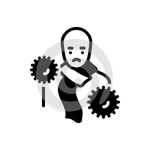 Black solid icon for Infected, infectious and epidemic