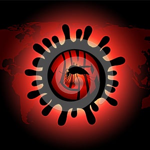 Infected mosquito vector icon illustration - stop zika virus