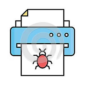 Infected output Fill color vector icon which can easily modify or edit