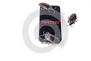 Infected Smart Phone with Bugs