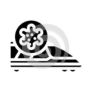 infected train glyph icon vector illustration