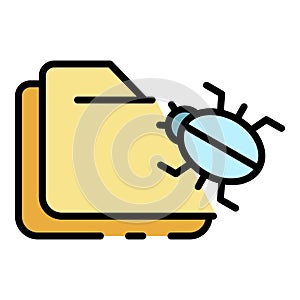 Infecting folders icon color outline vector