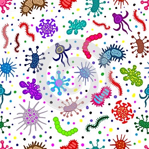 Infection bacteria microbe organism pandemic virus hand drawn