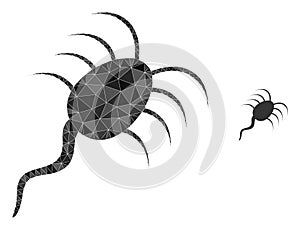 Infection Microbe Triangle Lowpoly Flat Icon