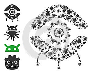 Infection Nanobot Mosaic Icon and Additional Icons