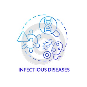 Infectious diseases blue gradient concept icon