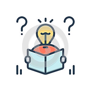 Color illustration icon for Infer, renege and discuss