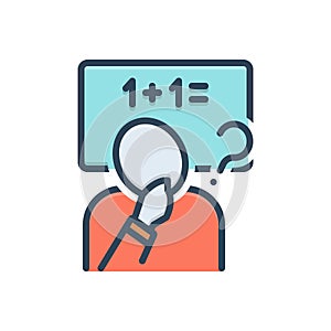 Color illustration icon for Inference, guess and conjecture photo