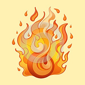 Infernal Intensity: Cartoon Illustration of Dancing Flames photo