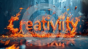 Inferno Creativity concept creative horizontal art poster.