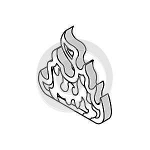 inferno isometric icon vector illustration