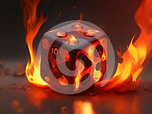 Inferno\'s Roll: Captivating Fire Dice Prints for Game Nights and Decor