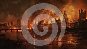 Inferno Unleashed: The Great Fire of London Engulfs History