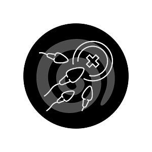 Infertility black glyph icon. Pictogram for web page, mobile app, promo. Editable stroke.