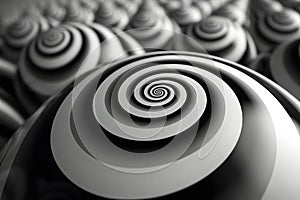 Infinite Black and White Spiral Pattern Design Illustration