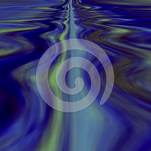 Infinite calm waters. Surreal dream. Abstract background concept. Computer graphic blue ripples. Surrealistic water image design.