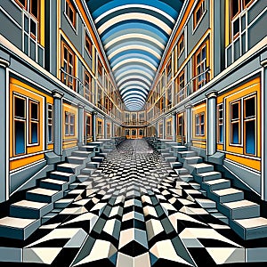 The infinite geometric corridor, 3D floor