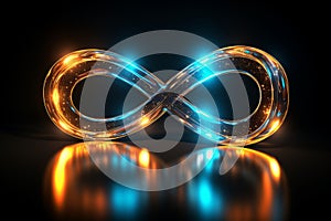 Infinite glow Neon infinity symbol embodies eternity in the night