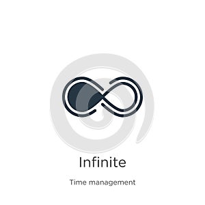 Infinite icon vector. Trendy flat infinite icon from time management collection isolated on white background. Vector illustration