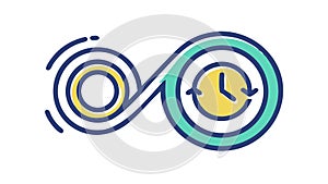 Infinite Loop and Continuous Cycle Process Icon, vector design Generative AI